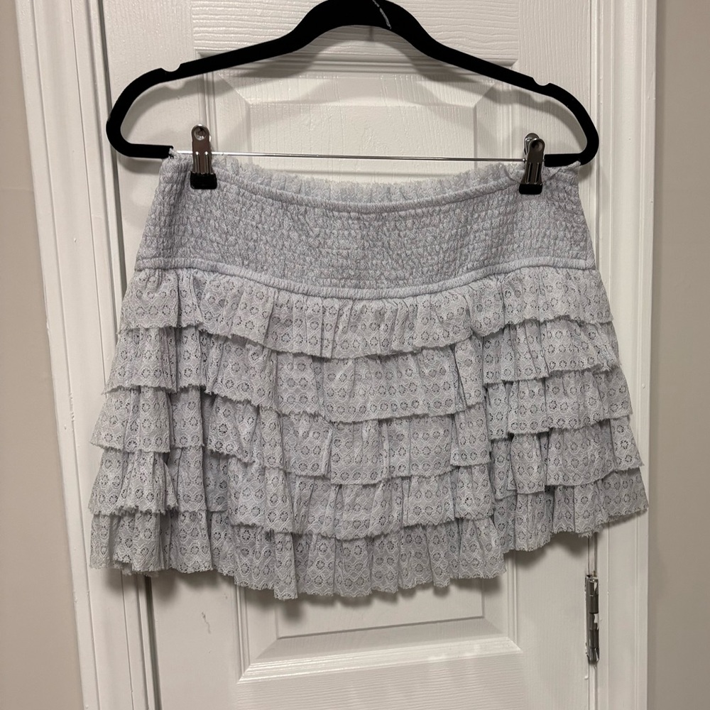 American Eagle Outfitters Light Blue Lace Mini Skort